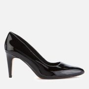 Image of Clarks Women's Laina Rae  Patent Leather Court Shoes - Black - UK