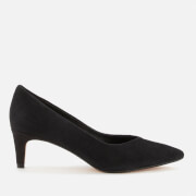 Image of Clarks Women's Laina Court Suede Court Shoes - Black - UK