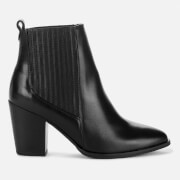 Image of Clarks Women's West Lo Leather Heeled Ankle Boots - Black - UK