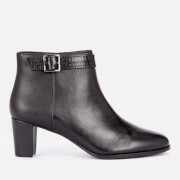 Image of Clarks Women's Kaylin Leather Heeled Ankle Boots - Black - UK