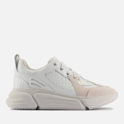 Image of Clarks Women's Tricomet Lace Croc Print Leather Trainers - White - UK