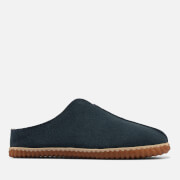 Image of Clarks Men's Home Style Suede Mule Slippers - Dark Teal - UK 11