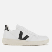 Image of Veja Men's V-10 Leather Trainers - Extra White/Black - UK 9