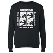 Image of Jurassic Park The Faces Women's Sweatshirt - Black - XS