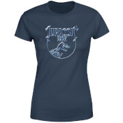 T-shirt Jurassic Park Logo Metal - Bleu Marine - Femme - S