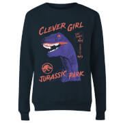 Image of Jurassic Park Life Finds A Way Raptor Women's Sweatshirt - Navy - XS