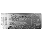 Réplique du ticket d'entrée Jurassic Park plaqué argent - Edition limitée