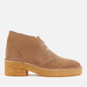 Image of Clarks Originals Women's Arisa Desert Suede Heeled Boots - Dark Sand - UK