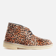 Image of Clarks Originals Women's Pony Hair Desert Boots - Leopard Print - UK