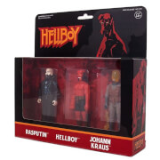 Super7 Hellboy ReAction Figure - Pack B (Hellboy Without Horns, Rasputin, Johann Kraus) Action Figure