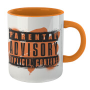 Parental Advisory Explicit Content Mug - White/Orange