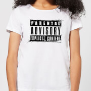 Parental Advisory Explicit Content Black Women's T-Shirt - White - S - Blanc