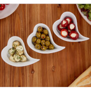 Image of Heart Shaped Serving Dishes Set - White Porcelain