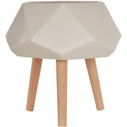 Image of Darnell Multi-Faceted Planter - White and Wood