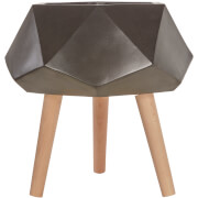 Image of Darnell Multi-Faceted Planter - Black and Wood