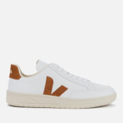 Image of Veja Men's V-12 Leather Trainers - Extra White/Camel - UK 8