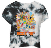 Image of Nickelodeon Nostalgia Women's Cropped T-Shirt - Black Tie Dye - XS - Black Tie Die