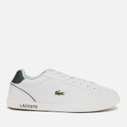 Image of Lacoste Men's Graduatecap 0120 1 Leather Cupsole Trainers - White/Dark Green - UK 7