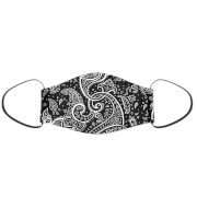 Black Paisley Face Mask - L