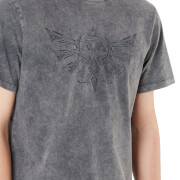 Image of Legend Of Zelda Crest Of Hyrule Unisex T-Shirt - Black Acid Wash - XS - Black Acid Wash