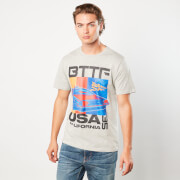 Image of Back to the future USA Stripes Unisex T-Shirt - Grey - XS - Grey