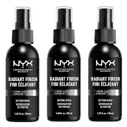 NYX Professional Makeup Radiant Finish Setting Spray X 3