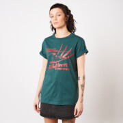 Image of A Nightmare On Elm Street Welcome To My Nightmare Women's T-Shirt - Forest Green - XS - Forest Green