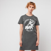 Image of Nintendo Super Mario & Wiggler Women's T-Shirt Dress - Black Acid Wash - XS - Black Acid Wash