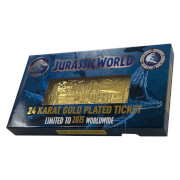 Jurassic Park 24k Gold Plated Jurassic World Montosaurous Ticket Limited Edition Replica - Zavvi Exclusive