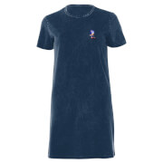 Image of Sega Sonic Pixel Women's T-Shirt Dress - Navy Acid Wash - XS - Navy Acid Wash