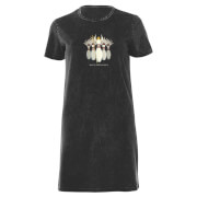 Image of The Big Lebowski Women's T-Shirt Dress - Black Acid Wash - XS - Black Acid Wash