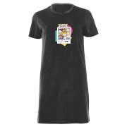 Image of Nickelodeon Rugrats Women's T-Shirt Dress - Black Acid Wash - XS - Black Acid Wash