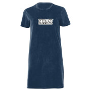 Image of Sega Start Screen Women's T-Shirt Dress - Navy Acid Wash - XS - Navy Acid Wash