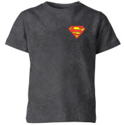 Image of Superman Logo Kids' T-Shirt - Black Acid Wash - 3-4 Years - Black Acid Wash
