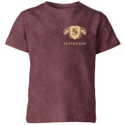 Image of Harry Potter Slytherin Kids' T-Shirt - Burgundy Acid Wash - 3-4 Years - Burgundy Acid Wash