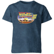 Image of Back To The Future Kids' T-Shirt - Navy Acid Wash - 3-4 Years - Navy Acid Wash