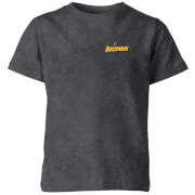 Image of Batman Logo Pocket Kids' T-Shirt - Black Acid Wash - 3-4 Years - Black Acid Wash