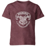 Image of Harry Potter Hogwarts Kids' T-Shirt - Burgundy Acid Wash - 3-4 Years - Burgundy Acid Wash