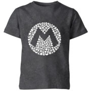 Image of Nintendo Super Mario Logo Kids' T-Shirt - Black Acid Wash - 3-4 Years - Black Acid Wash