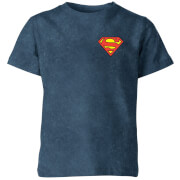 Image of Superman Kids' T-Shirt - Navy Acid Wash - 3-4 Years - Navy Acid Wash