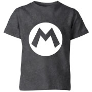 Image of Nintendo Super Mario Logo Kids' T-Shirt - Black Acid Wash - 5-6 Years - Black Acid Wash