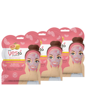 picture of YES TO Grapefruit Vitamin C Glow-Boosting Bubbling Paper Single Use Mask (Pack of 3)