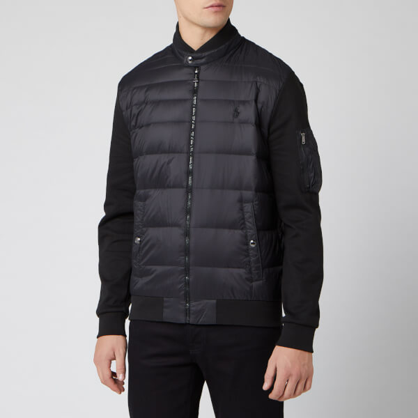 polo ralph lauren black hybrid down hooded jacket