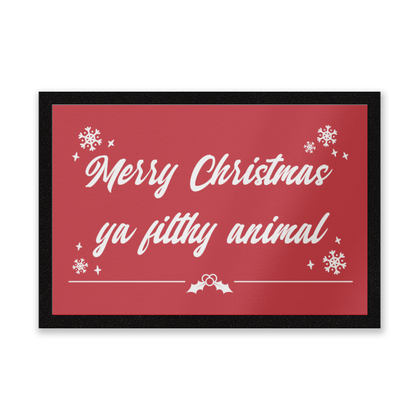 Merry Christmas Ya Filthy Animal! Door Mat Entrance Mat