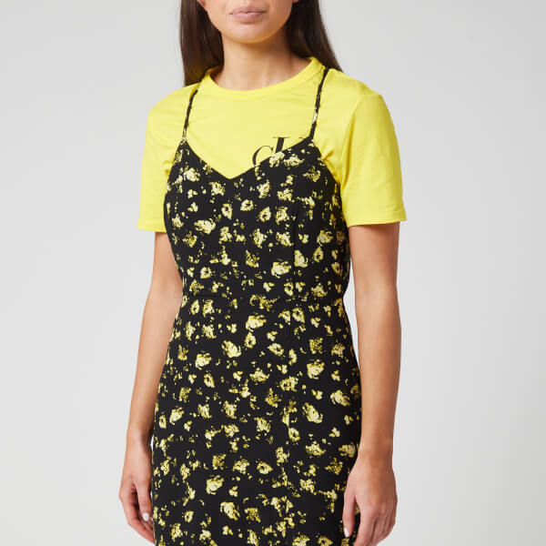 Calvin Klein Yellow Floral Dress Sale, SAVE 57%.