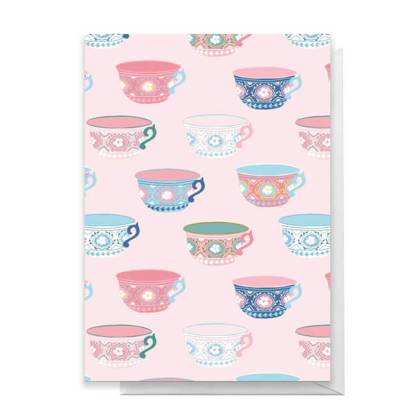 Tea Cup Pattern Greetings Card - Standard Card