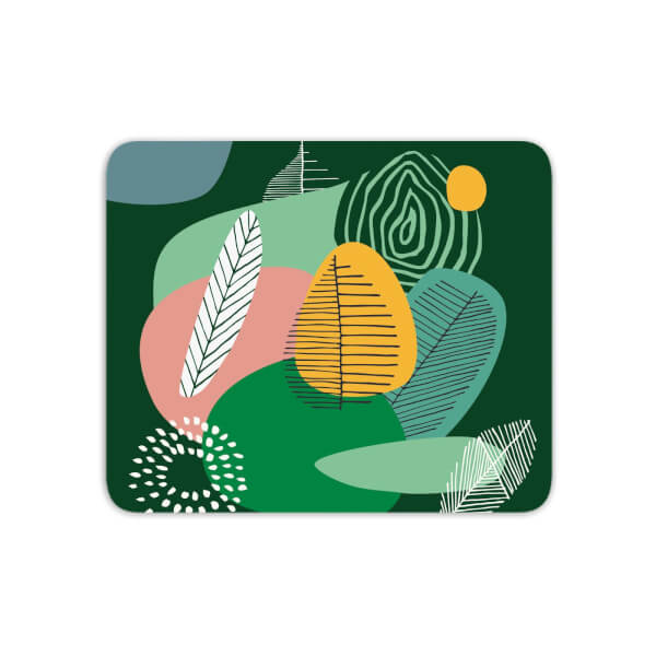 Abstract Leaves And Feathers Mouse Mat