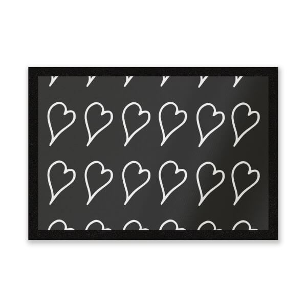 Scribbled Hearts Entrance Mat