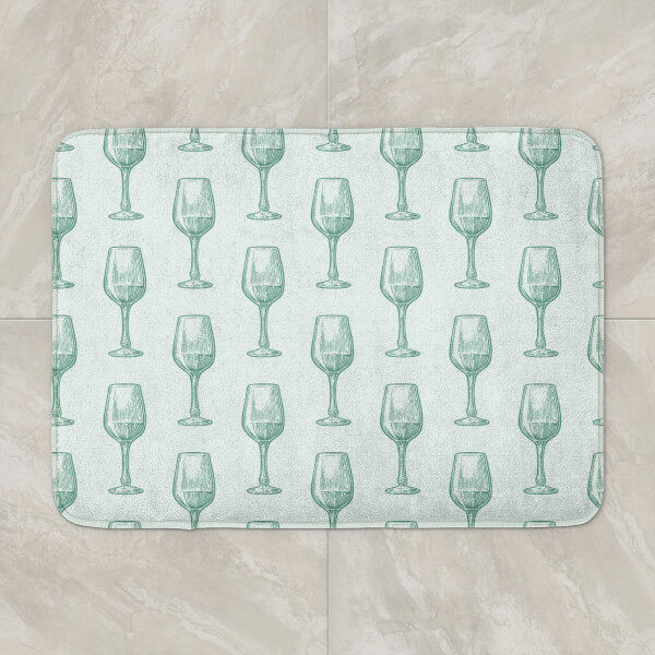 Wine Glass Pattern Bath Mat