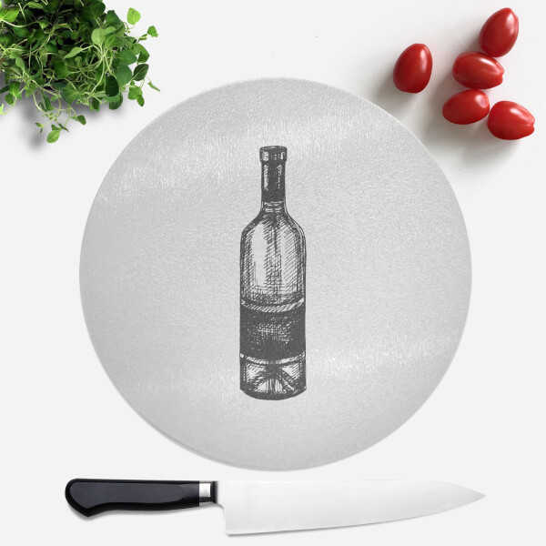 Wine Bottle Round Chopping Board